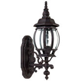 French Country One Light Outdoor Wall Lantern with Clear Glass in Rust