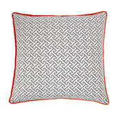 Maze Poly Square Pillow in Grey / Orange