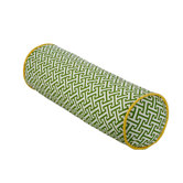Maze Poly Tube Pillow in Green/Yellow
