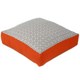 Maze Box Decorative Pillow in Grey and Orange