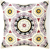 Suzani Henna Cotton Large Pillow in Lilac