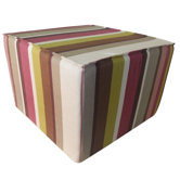 Hosta Stripes Cotton Cube Ottoman