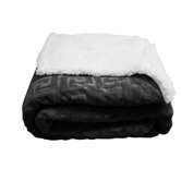 Mink Greek Key Textured Sherpa Throw