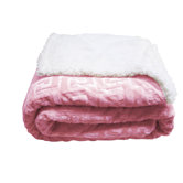 Mink Greek Key Textured Sherpa Throw