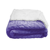 Mink Greek Key Textured Sherpa Throw