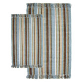 Silked Ribbed Piece Accent Spa Multi Rug Set