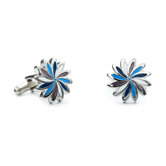 Daisy Cufflinks in Blue / Pink