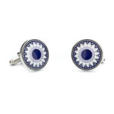 Layered Flower Cufflinks in Purple