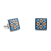 Quad Circles Cufflinks in Blue