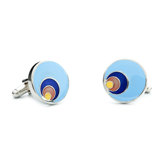 Graduated Circles Cufflinks in Sky Blue