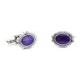Framed Oval Cufflinks in Purple