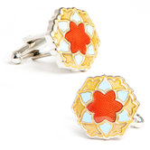 Bloom Cufflinks in Blue / Orange