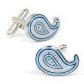 Dot Paisley Cufflinks in Blue
