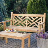 Chippendale Teak Garden Bench