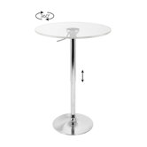 Adjustable Bar Table with Acrylic Top