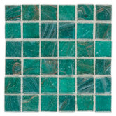 Elemental Glass 12" x 12" Mosaic Tile in Blue Lagoon