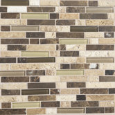 Stone Radiance 12" x 12" Random Mosaic Tile Blend in Morning Sun / Tortoise / Mushroom (10 Pieces)