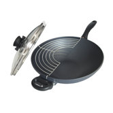 32cm Wok mit Deckel und Grill