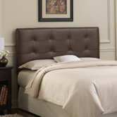 Tufted Leather Upholstered Headboard