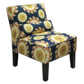 Upholstered Fabric Slipper Chair