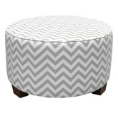 Zig Zag Fabric Cocktail Ottoman