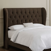 Tufted Wingback Velvet Headboard