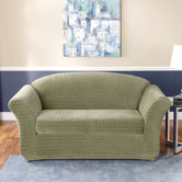 Stretch Squares Two Piece Loveseat Slipcover