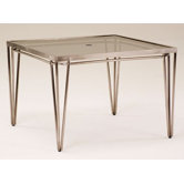 Klip Square Glass Top Dining Table with Umbrella Hole