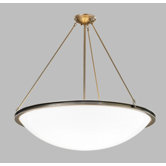 Regent 24" Bowl Pendant with Triple Rods and Single Stem