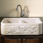 Farmhouse Kitchen Sink with Floral Motif
