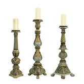 Imperial Wood Candlesticks (Set of 3)