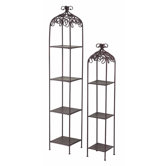 Metal Free Standing Shelves in Rust