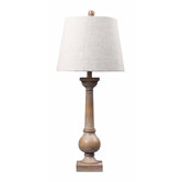 Large Post Table Lamp in Bleached Wood