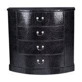 Chest in Black Faux Croc