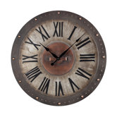 Metal Roman Numeral Wall Clock