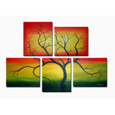 Hand Painted 'Wild Tree' Canvas Art