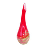Hand Blown Decorative Vase in Red
