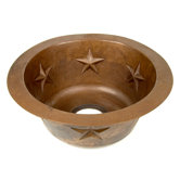 Round Texas Star Embossed Copper Prep Sink