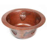 Round Copper Bar Sink with Grape Relief