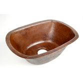 Rounded Rectangle Hammered Copper Prep Sink