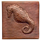 Sea Horse 4" x 4" Copper Tile