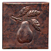 Pear  4" x 4" Copper Tile