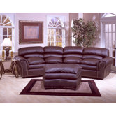 Williamsburg 4 Seat Conversation Leather Sofa Room Set
