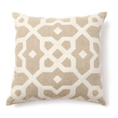 Provence Tuscan Tile Wool Applique Pillow in Natural