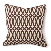 Illusion Geo Print Pillow in Brown