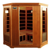 3-4 Person Corner Cedar Infrared Sauna with Ten Carbon Heaters and Color Therapy Lights