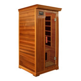 1-Person Cedar Infrared Sauna with Six Carbon Heaters and Color Therapy Lights