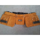 9 Pocket Suede Leather Tool Pouch Bag Belt