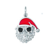 Sterling Silver Santa with Sun Glasses Charm
