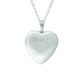 Heart Shaped Locket with Teddy Bear in Silver